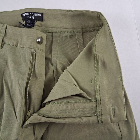 PrettyLittleThing Shape Buckle Cargo Wide Leg Pant Women's Size 4 Khaki Green - Picture 7 of 9